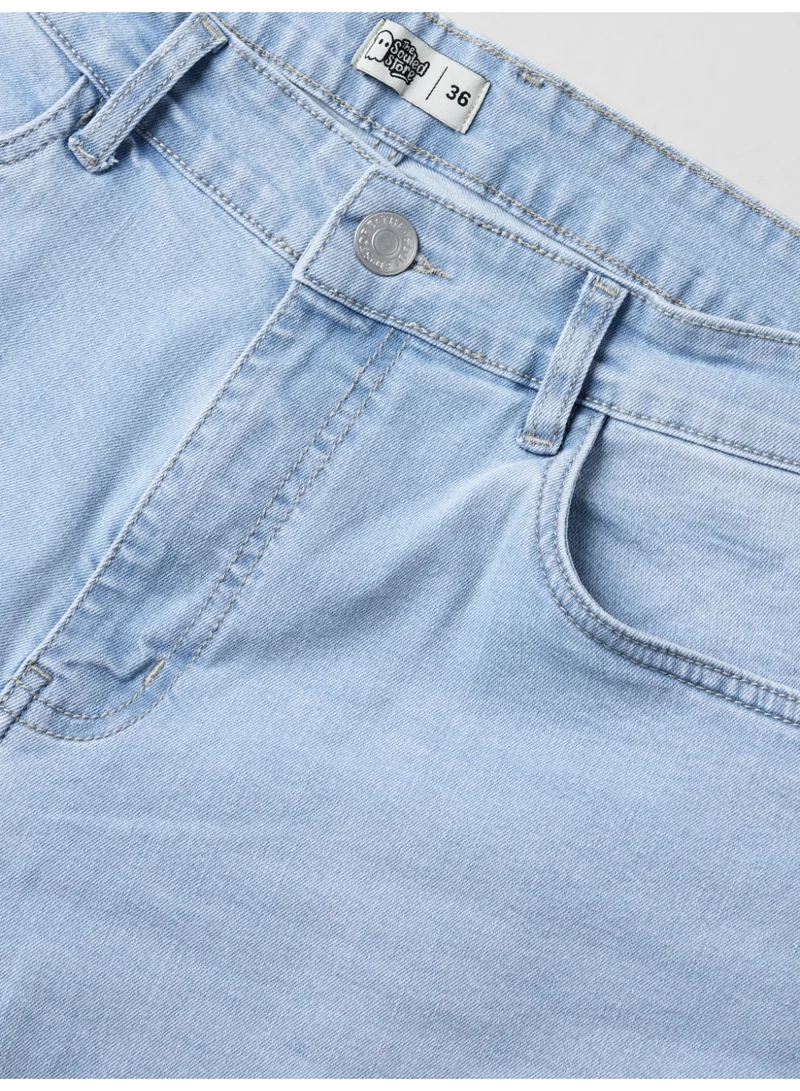 The Souled Store  The Souled Store Men Frost Blue Solid Slim Fit Jeans for Men | Best Price UAE
