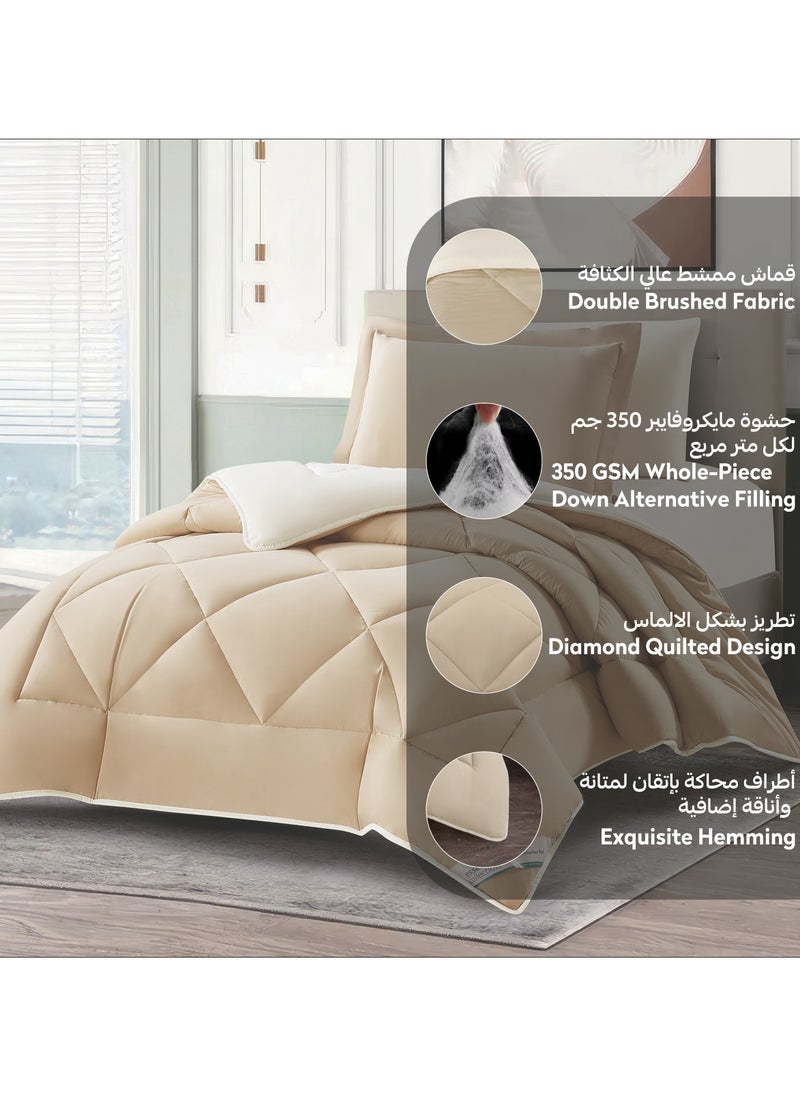 Donetella Bedding Comforter Set, Single Size Fits 120x200 cm - 4-Pcs Solid Quilted Bed Set, Microfiber Fabric - 1 Comforter, 1 Fitted Sheet And 2 Pillow Shams  - Image 5
