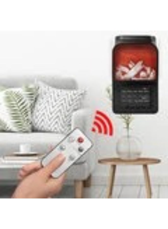 سخان مروحة حائطي يتم التحكم فيه - سخان كهربائي بشاشة LED عن بعد بقوة 1000 وات لتدفئة الغرفة بسرعة، ومنفاخ هواء دافئ آمن وفعال مثبت على الحائط - Image 2