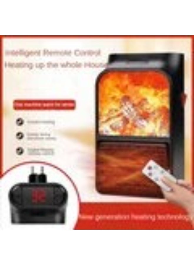 سخان مروحة حائطي يتم التحكم فيه - سخان كهربائي بشاشة LED عن بعد بقوة 1000 وات لتدفئة الغرفة بسرعة، ومنفاخ هواء دافئ آمن وفعال مثبت على الحائط - Image 3