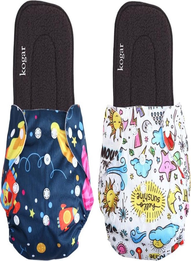 Kogar Print Reusable Cloth Diapers + Insert Pad Washable 100% Absorption 0-3 Yr) - Image 1