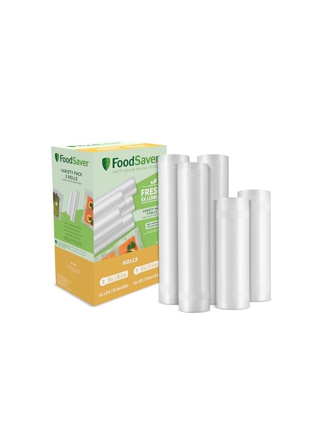 FoodSaver FoodSaver Vacuum Sealer Bags, Rolls for Custom Fit Airtight Food Storage and Sous Vide, 8" (2 Pack) and 11" (3 Pack) Multipack (Packaging May Vary) - Image 1