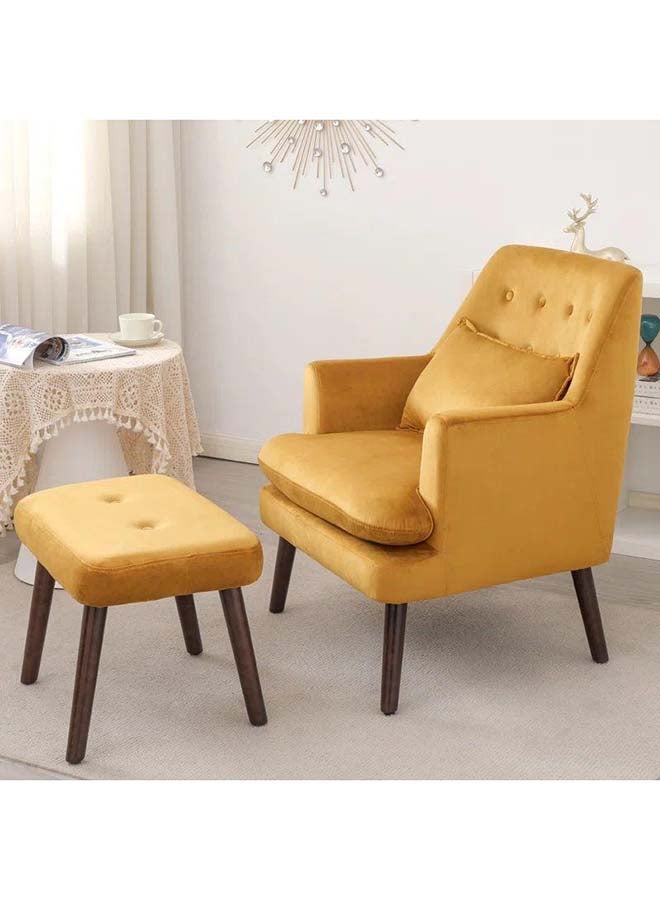 Al Home Bright Yellow Velvet Chair and Pouf Set Swedish Wood By Alhome 80
Pouf : 55x85
Pouf 45 cm 