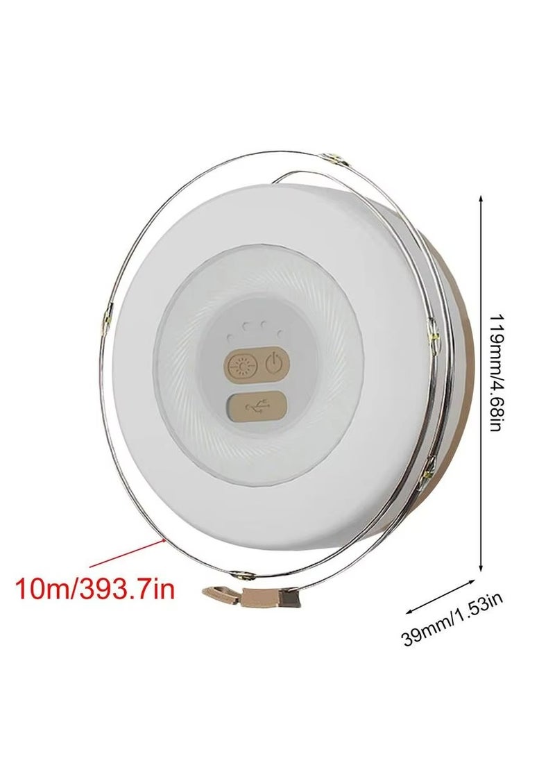 Dominy - USB Rechargeable Camping String Light With APP Control, 2 in 1 Outdoor String Lights with Music Synchronized, Type-C Fast Charging Stowable String Light for Tent Hiking Travel And Outdoor Decoration (Colorful） - Image 1