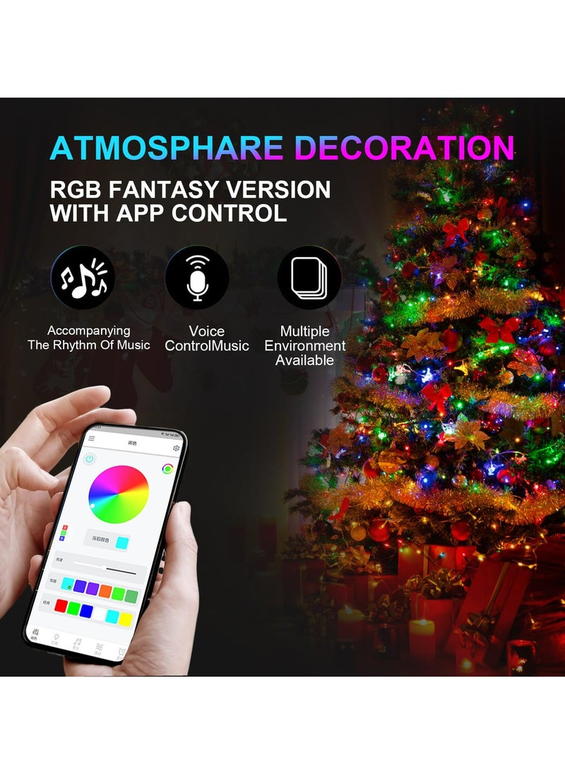 Dominy - USB Rechargeable Camping String Light With APP Control, 2 in 1 Outdoor String Lights with Music Synchronized, Type-C Fast Charging Stowable String Light for Tent Hiking Travel And Outdoor Decoration (Colorful） - Image 1