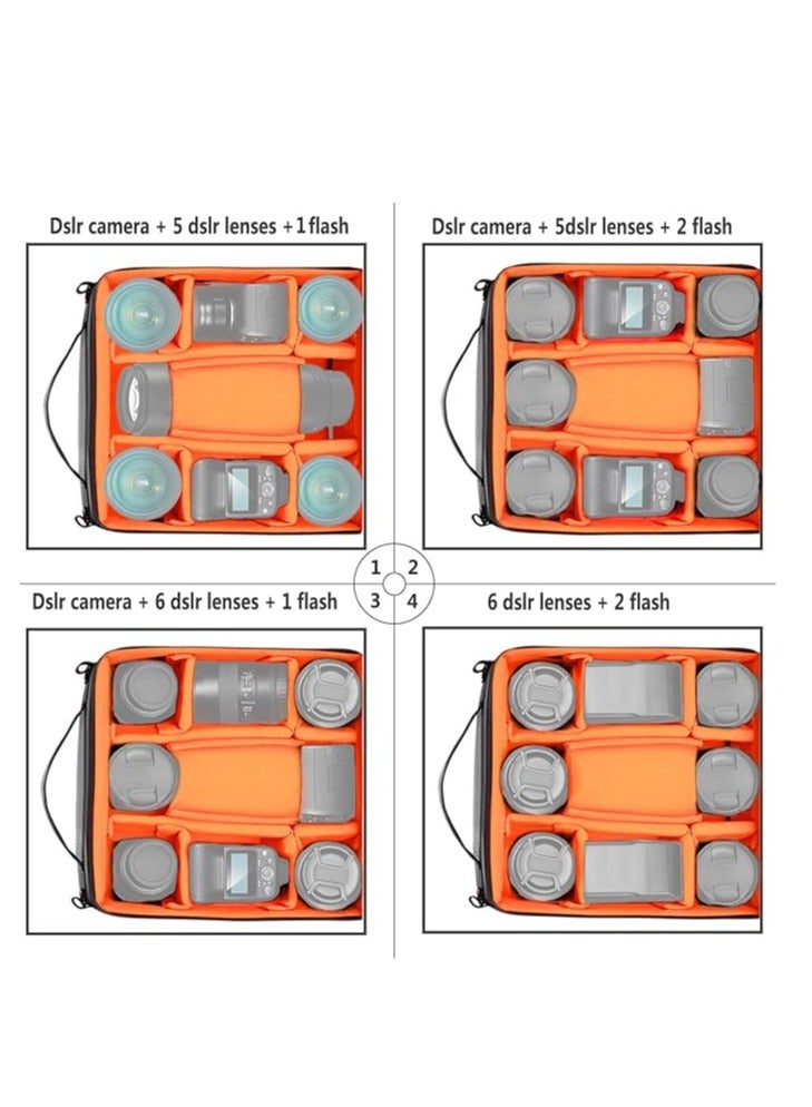 Neewer Multi-Function Camera Backpack – Waterproof, Shockproof, Orange Interior, Adjustable Dividers, Fits DSLR, Mirrorless, Lenses, Flash, Accessories - Image 4