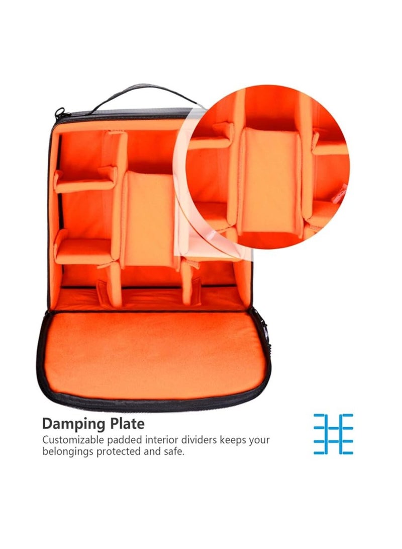 Neewer Multi-Function Camera Backpack – Waterproof, Shockproof, Orange Interior, Adjustable Dividers, Fits DSLR, Mirrorless, Lenses, Flash, Accessories - Image 5