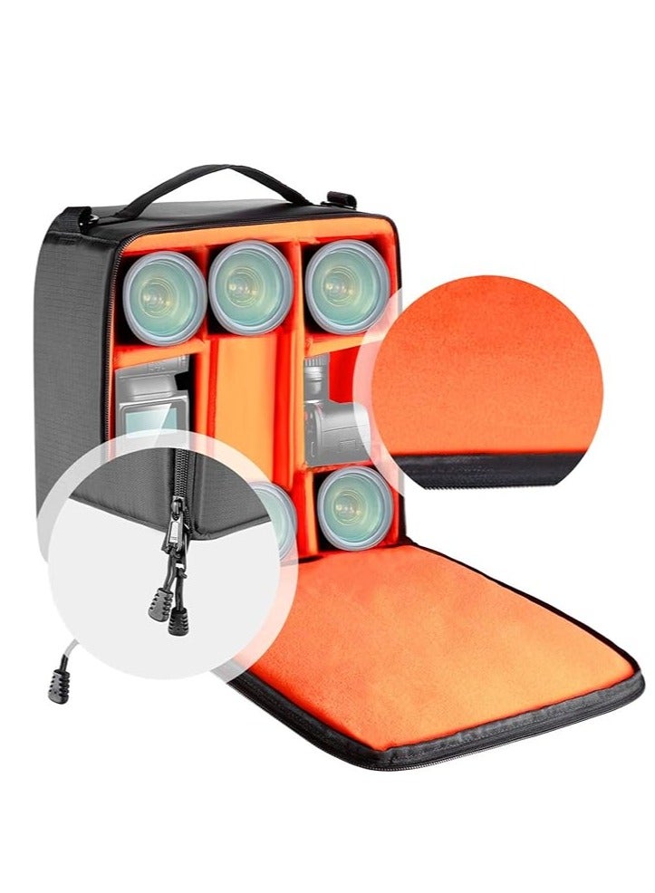 Neewer Multi-Function Camera Backpack – Waterproof, Shockproof, Orange Interior, Adjustable Dividers, Fits DSLR, Mirrorless, Lenses, Flash, Accessories - Image 2