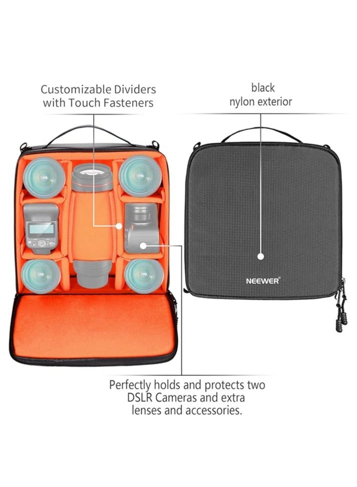 Neewer Multi-Function Camera Backpack – Waterproof, Shockproof, Orange Interior, Adjustable Dividers, Fits DSLR, Mirrorless, Lenses, Flash, Accessories - Image 3