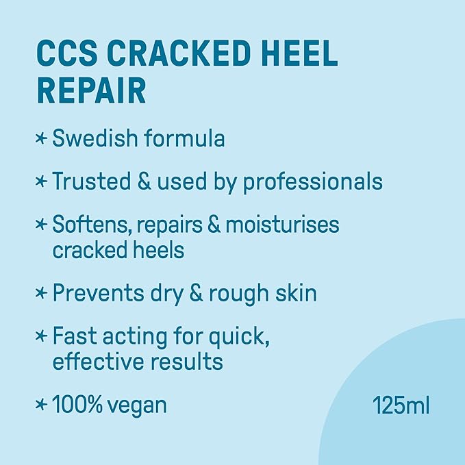 CCS Cracked Heel Repair Cream Visible Results in 3 Days for Heels and Very Dry Feet Contains 25 Urea Lactic Acid Clinically Tested 125 ml - Image 3