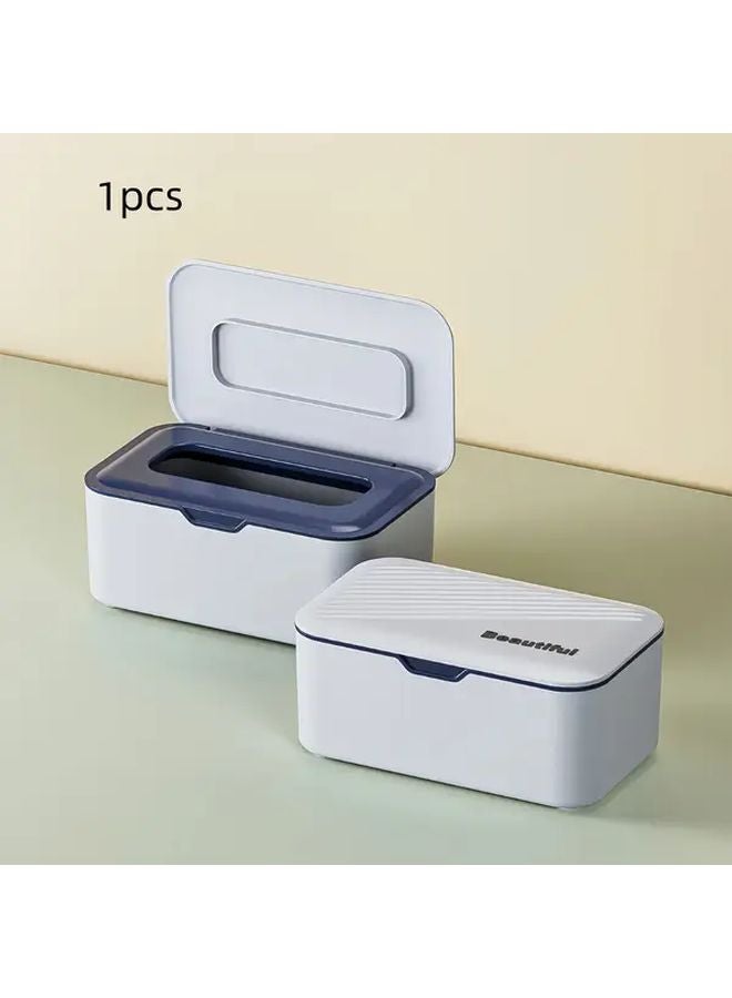 Blue Plastic Wet Wipe Dispenser Box Hygienic One Touch Operation Space Saving Design - Image 3