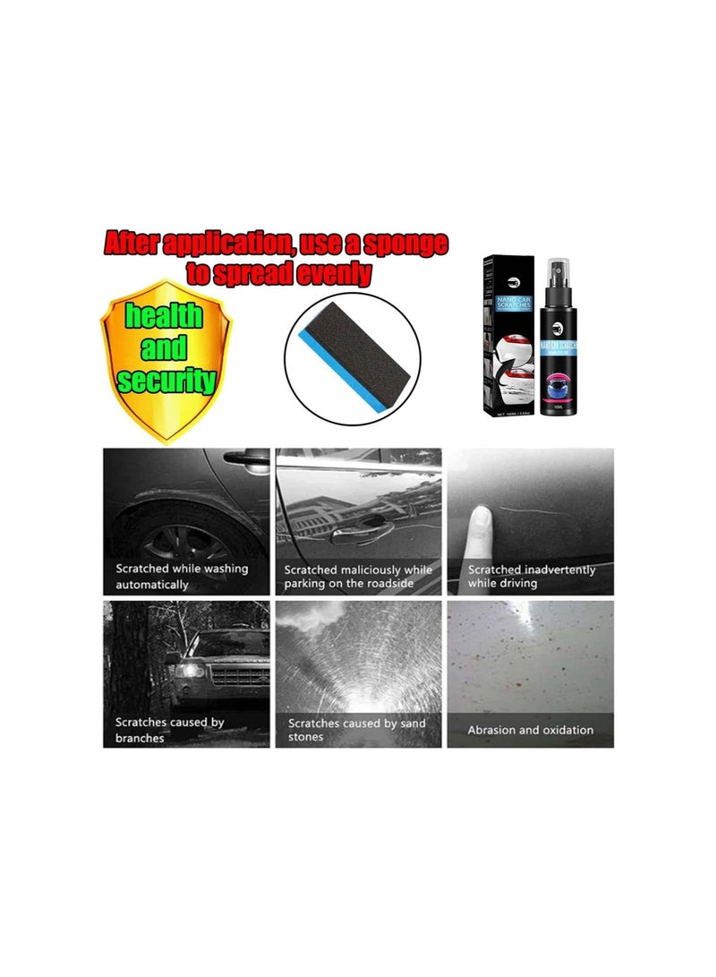 SYOSI Nano Spray for Car Scratch Repair, High Protection Three In One, Car Scratches Polish, Nano Auto Scratch Repair Spray, High Protection Quick Coating Spray (2 * 100ml) + Towel + Sponge  - Image 4