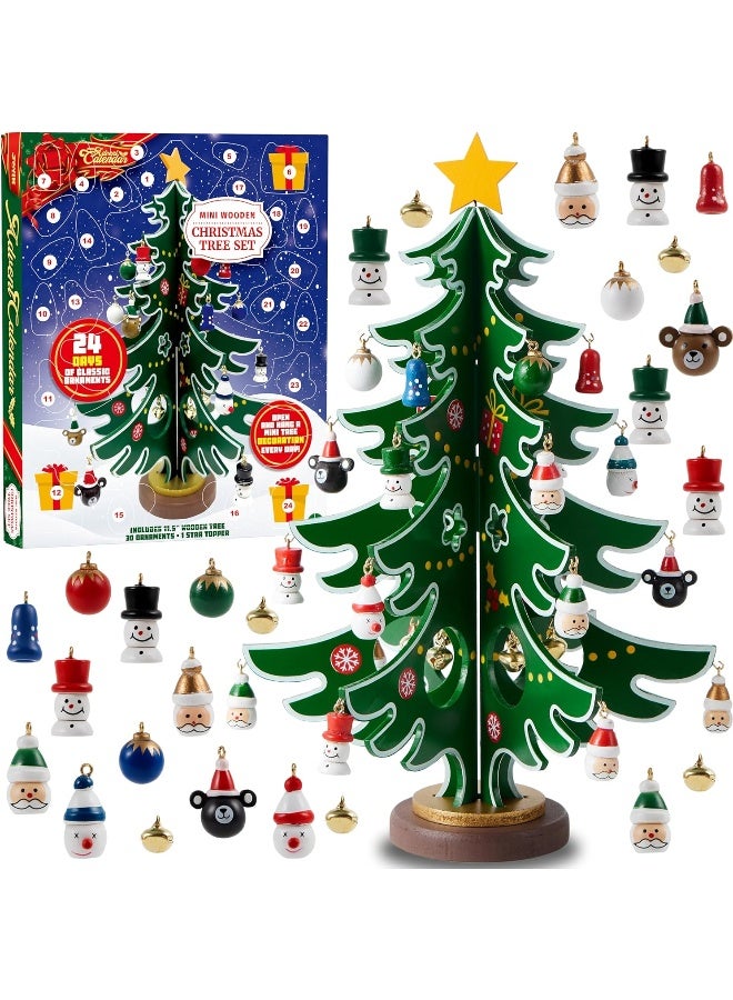 JOYIN تقويم العد التنازلي لعيد الميلاد JOYIN 2023، 24 يومًا مع شجرة عيد الميلاد و24 زينة للأولاد والبنات وهدايا حفلات الأطفال، جوائز الفصول الدراسية، هدية عيد الميلاد - Image 1