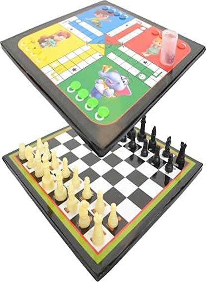 TOPTEAM Top Team Wooden Ludo and Chess Board 2 in 1 with Coins One Side Chess and Opposite Side Ludo for 2 to 4 Players (12 x 12 Inches) 1 Party & Fun Games Board Game (Pack of 1) - Image 5