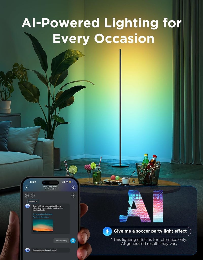 Govee LED Floor Lamp, RGBIC Corner Floor Lamp Works with Alexa Google Assistant, 16 Million Colours & 58 Scenes Mood Light for Living Room, Bedroom, Black - Image 5