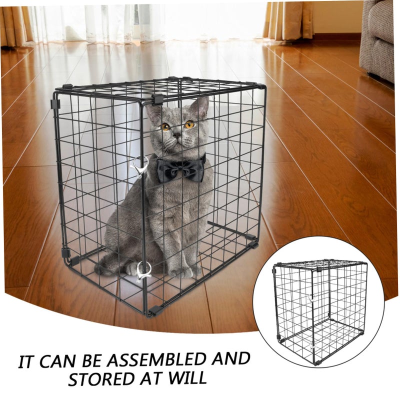 قفص قطة قابل للطي مع تصميم تنفس لحامل الحيوانات الأليفة للاستخدام المنزلي وفي السيارة - Image 5