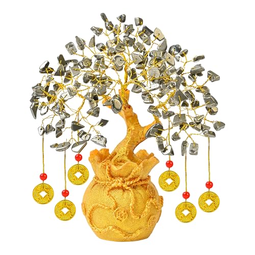 ZAICUS Pyrite Crystal Money Tree with Feng Shui Coins – Wealth Attraction Showpiece for Home & Office Décor - Ideal Gift - Image 1