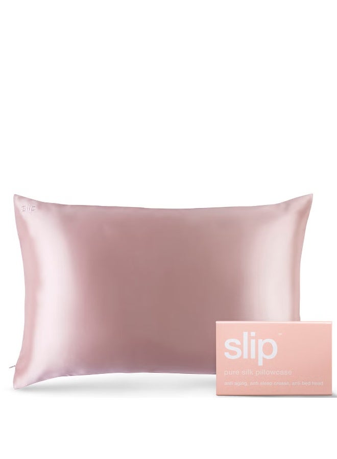 Slip Silk Pillowcase - Queen - Pink - Image 1