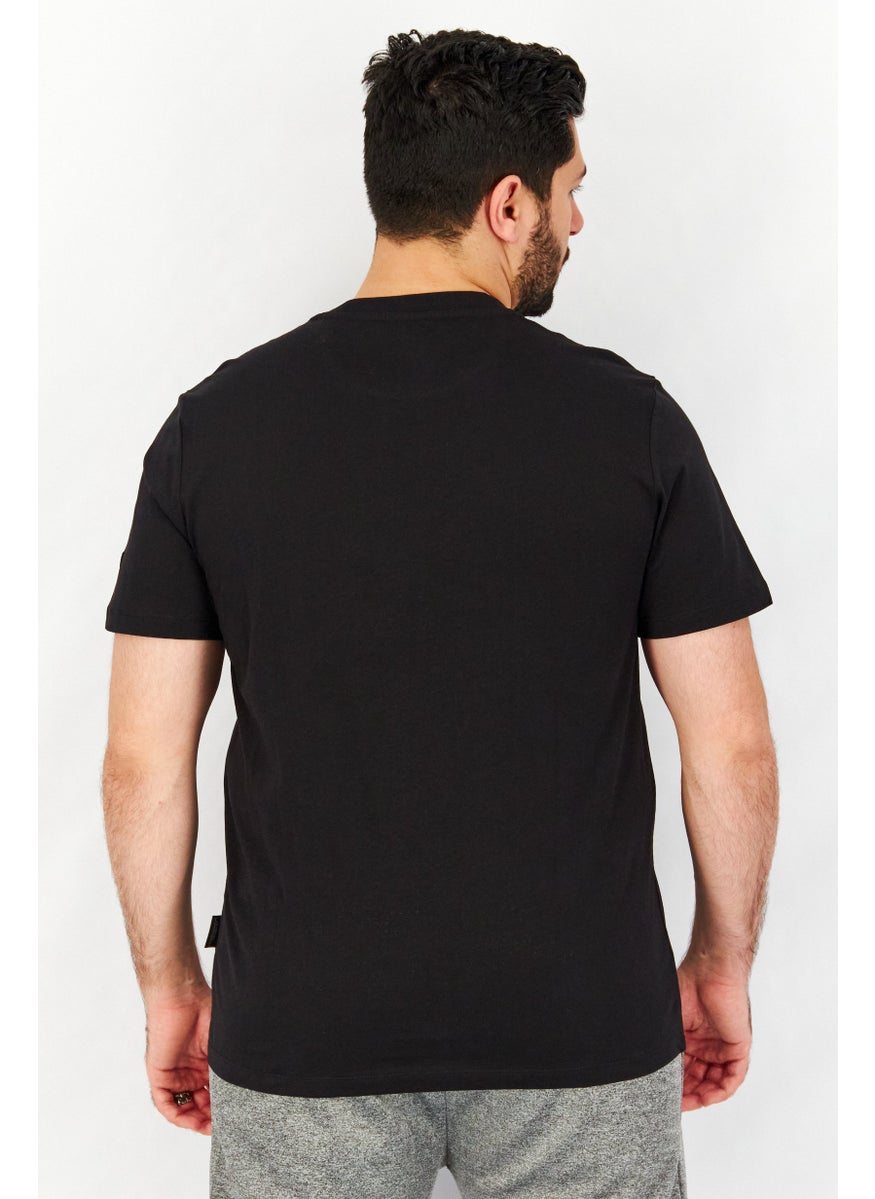 LAMBORGHINI Men Crew Neck Short Sleeves Graphic T-Shirt, Black  - Image 4