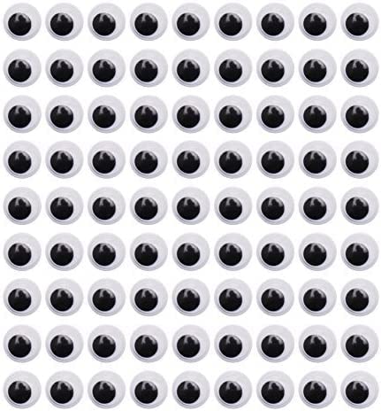 DECORA 1000 Pieces 12mm Round Wiggle Googly Eyes with SelfAdhesive for Scrapbooking and Crafts