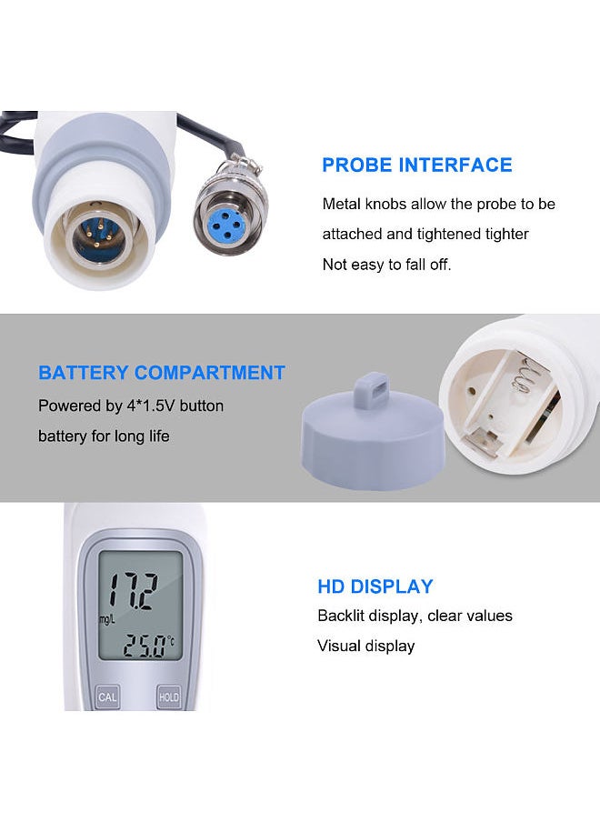 Generic - JPB-70A Dissolved Oxygen Analyzer with DO Probe Water Quality Monitor DO Meter Aquaculture Dissolved Oxygen Detector Portable Pen Type Dissolved Meter 0.0-20.0mg/L - Image 1