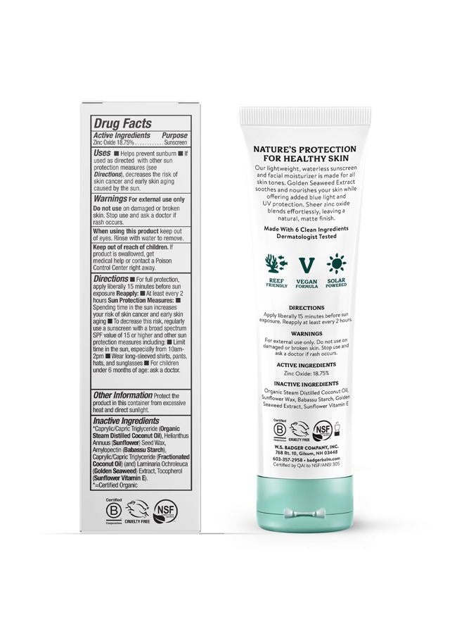 Badger Mineral Face Sunscreen with Zinc Oxide, Sunblock Lotion Moisturizer with SPF 30, Vegan, Unscented, Lightweight Mineral Sunscreen for Face, 1.7 fl oz - Image 2