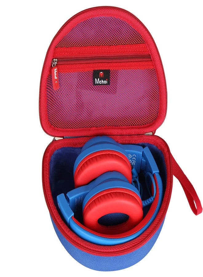 Mchoi Kids Headphones Case Suitable for iClever BTH12 / HS19 / BTH26 / JoySpark-T5 / Candy Bila BH03 / EarFun/IMYB/MIDOLA MD-B01 / noot Products Foldable Kids Headphones (Blue) (Blue and Red) - Image 2