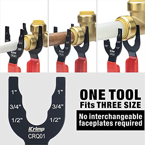 iCrimp Push-to-Connect,Push-fit Disconnect Tool for Brass-Push Fittings Removing,Multi-size Combination 1/2",3/4",1"-CRQ01 - Image 3