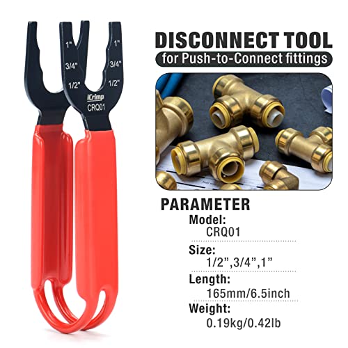 iCrimp Push-to-Connect,Push-fit Disconnect Tool for Brass-Push Fittings Removing,Multi-size Combination 1/2",3/4",1"-CRQ01 - Image 2