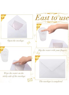 SRLIWHITE 100 Pack Self-Sealing 5 x 7 Inch White Envelopes for Invitations, Greeting Cards, Business Cards, Small Gifts, Perfect for Weddings, Holidays, Special Occasions  - Image 4