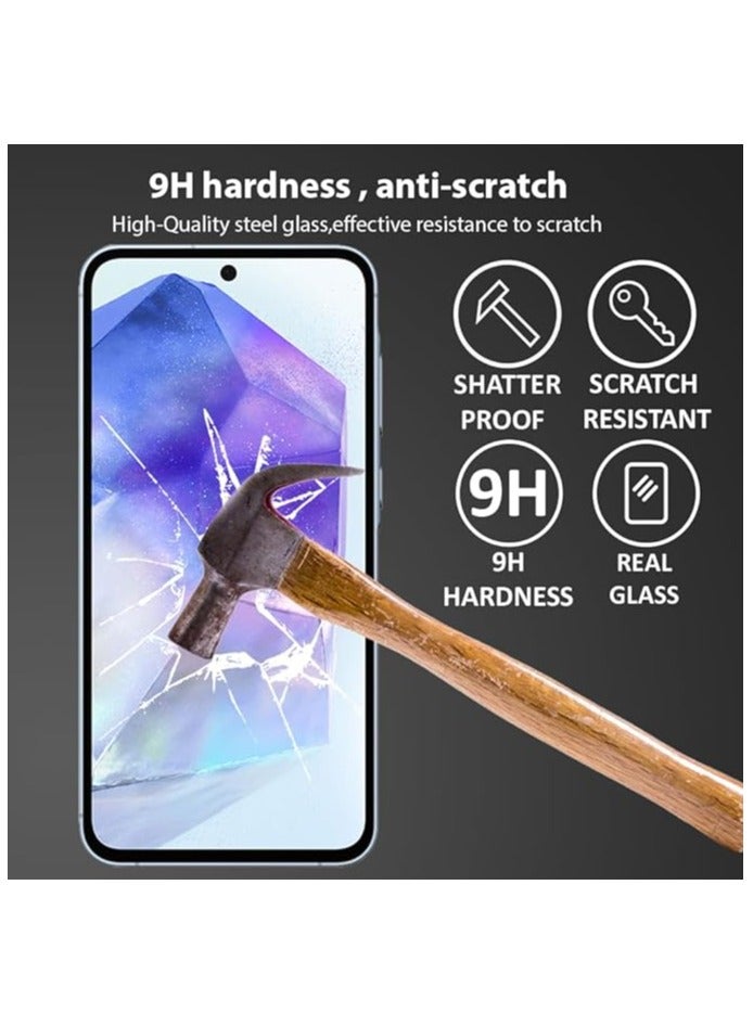 Screen Protector for Samsung Galaxy A55 5G 6.6-Inch 9H Tempered Glass Film, HD Clear - Image 3