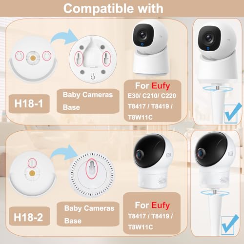 Derebir Flexible Baby Monitor Stand Mount Holder Compatible with eufy Security E30 / E220 / C220 / E21/ E110 / C2110 / T8417/ T8354/ T8300 Cameras Adjustable Baby Cameras Stand Clip Clamp Mount - Image 4