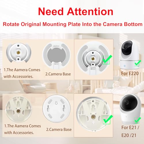 Derebir Flexible Baby Monitor Stand Mount Holder Compatible with eufy Security E30 / E220 / C220 / E21/ E110 / C2110 / T8417/ T8354/ T8300 Cameras Adjustable Baby Cameras Stand Clip Clamp Mount - Image 5