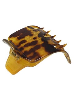 Parcelona French Wide Paw Savana Light Shell 2 ¼” Celluloid Covered Spring Side Slide In Jaw Yoga Hair Claw Clip For Women And Girls  - Image 3