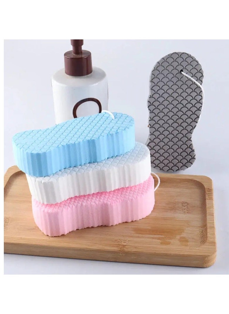 ORiTi - 1Pc Soft Sponge Bath Body Brush Massage Rubbing Device Natural Bristle Soft Scrubber For Shower and Exfoliating - Grey - Image 1