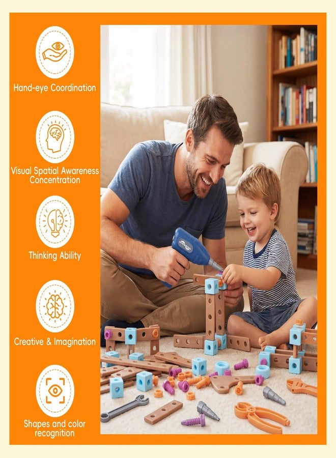 stochastic box Drill Building Set for Kids 172 Pcs Construction Tools for Kids with Toolbox,Kids Construction Building STEM Toy for Boys Girls Birthday Gifts - Image 2