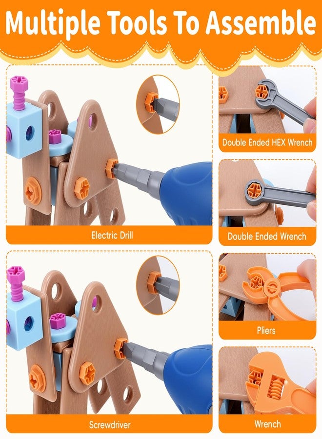 stochastic box Drill Building Set for Kids 172 Pcs Construction Tools for Kids with Toolbox,Kids Construction Building STEM Toy for Boys Girls Birthday Gifts - Image 4