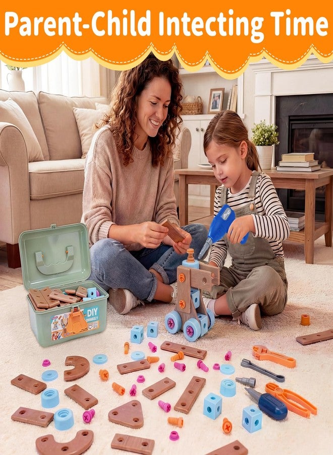 stochastic box Drill Building Set for Kids 172 Pcs Construction Tools for Kids with Toolbox,Kids Construction Building STEM Toy for Boys Girls Birthday Gifts - Image 5