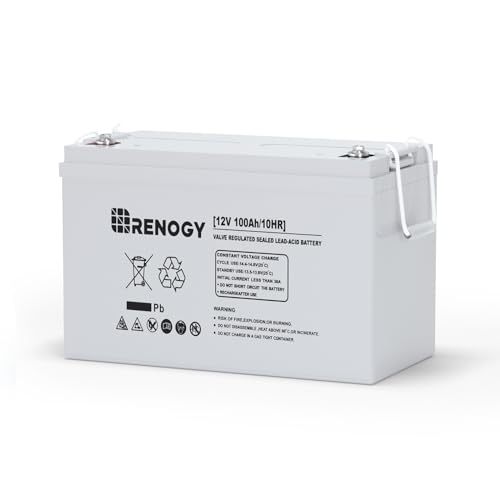 Renogy 12 Volt 100Ah Deep Cycle AGM Battery, 3% Self-Discharge Rate, 1100A Max Discharge Current, Maintenance-Free, Appliances for RV, Trolling Motor, Marine, and Off-Grid - Image 1