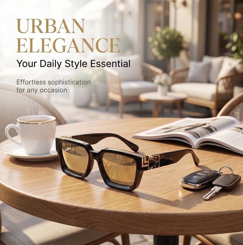 European American Style Fashion Glasses Unisex Trendy Box Shaped Eyewear, Made With Premium Clear Quality Lenses, Delicate Daily Casual Eyeglasses Complete With Exquisite Gift Packaging For Daily Wear And Outfit Matching - Image 3