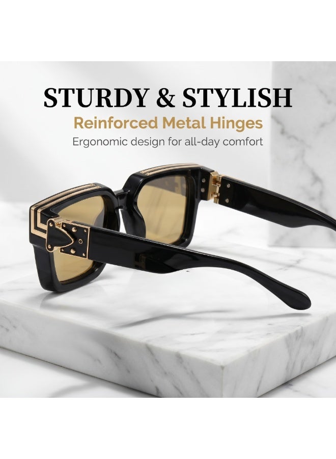 European American Style Fashion Glasses Unisex Trendy Box Shaped Eyewear, Made With Premium Clear Quality Lenses, Delicate Daily Casual Eyeglasses Complete With Exquisite Gift Packaging For Daily Wear And Outfit Matching - Image 5