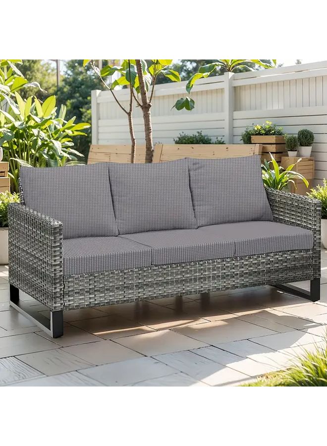 2pcs Pine Green Elastic Cushion Covers For Outdoor Rattan Chair And Sofa Washable Protectors - Image 5