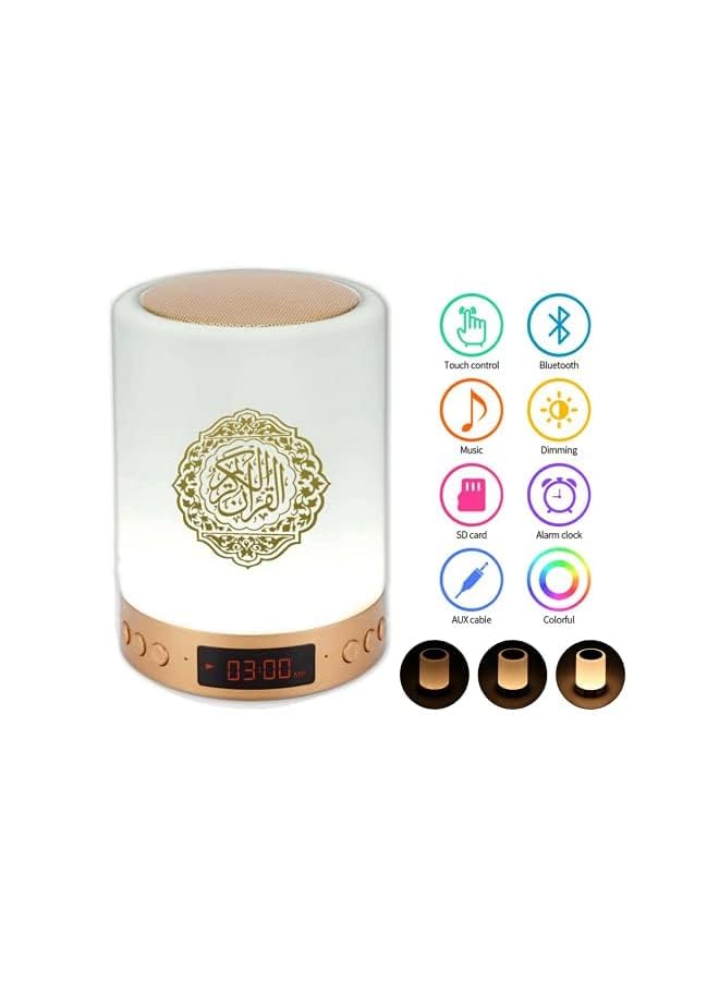 Quran Bluetooth Speaker Lamp With Remote Portable Led Touch Night Light With Mp3 Music Player Full Quran Recitations In Many Languages Including English Arabic Urdu - Image 2