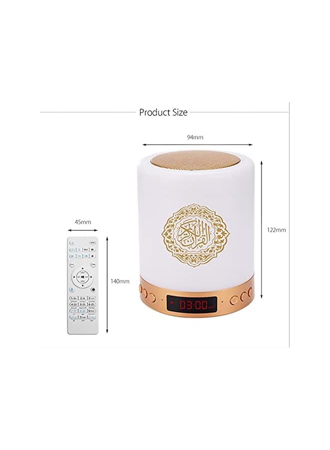 Quran Bluetooth Speaker Lamp With Remote Portable Led Touch Night Light With Mp3 Music Player Full Quran Recitations In Many Languages Including English Arabic Urdu - Image 3