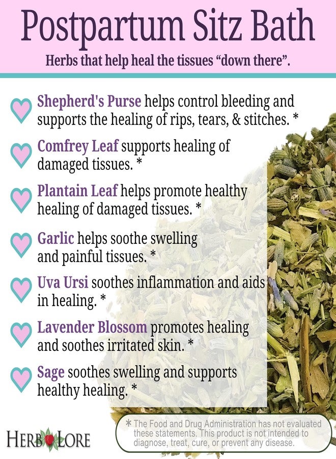 Herb Lore Organic Postpartum Sitz Bath Soak, Herbal After Birth Care for Perineal Healing - Image 2