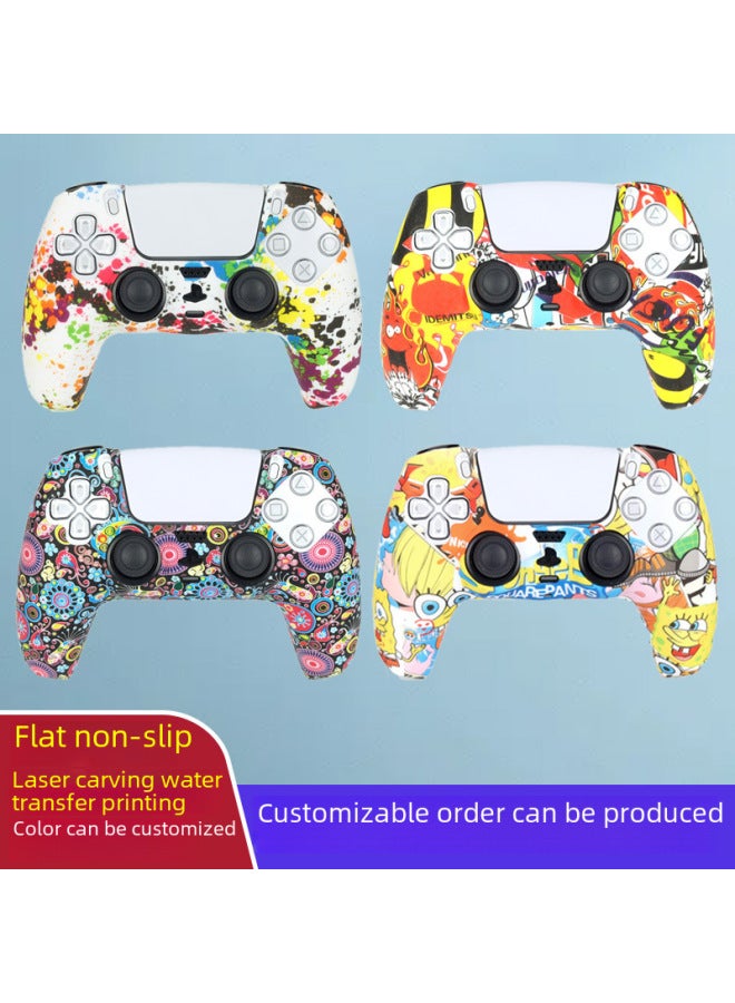 general PS4 Handle Shell PS5 Handle Protective Cover For Sony Game Console Protective Shell Anti-slip Silicone Shell Accessories-Model:ps4/anti-slip Point Monochrome - Image 2