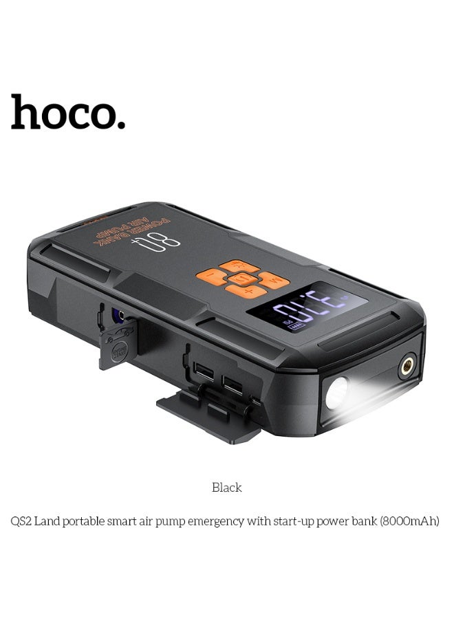 hoco. QS2 Land portable smart air pump emergency with start-up power bank(8000mAh) - Image 1