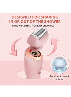 JOSQUEWNN The Glide Pro 3.0 Razors, Smooth Shave Pro for Women, 2 in 1 Electric Shaver Razors, Wireless Bikini Trimmer for Pubic Hair,Waterproof Wet and Dry Use for Armpit Legs Face Hairs Pink.  - Image 4
