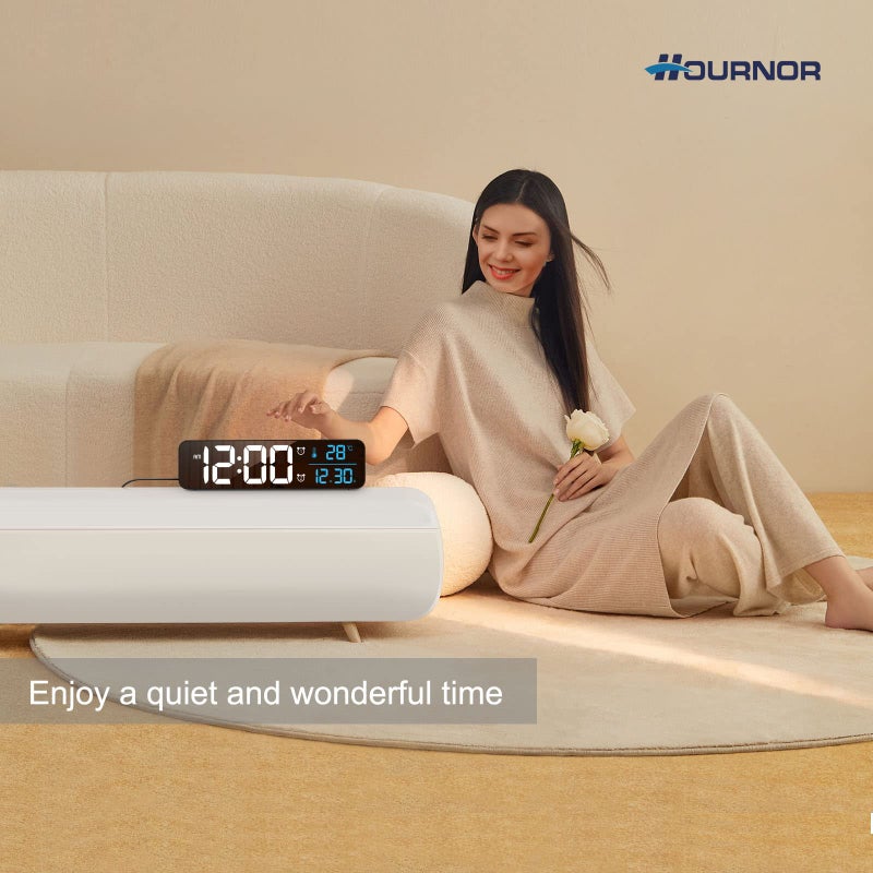 Hournor Digital Clock for Bedroom, Digital Wall Clock for Living Room Decor, Desk Table Clocks, Digital Clock Large Display, Bedroom Smart Alarm Clock for Office Blue - Image 4