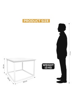 RIGID Square Coffee Table White 45x60x60cm  - Image 2
